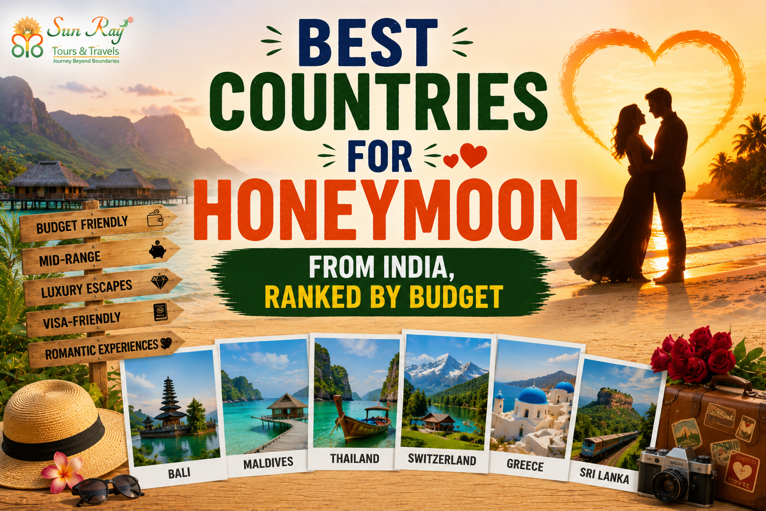 Best Countries for Honeymoon from India, Ranked by Budget